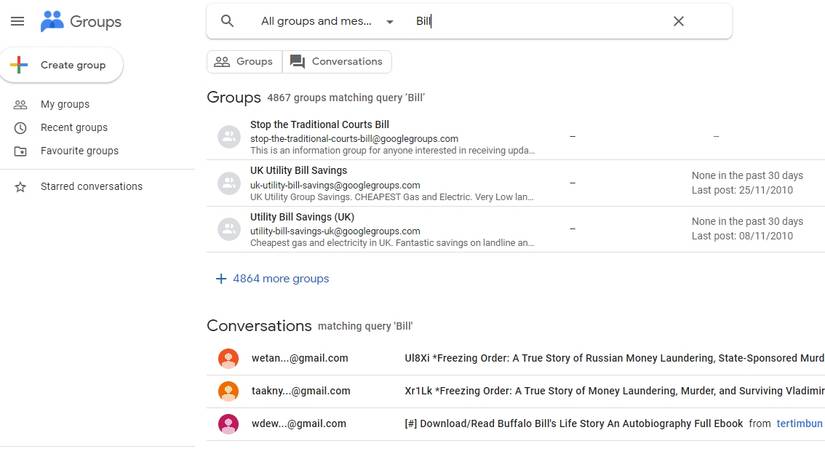 google groups screenshot