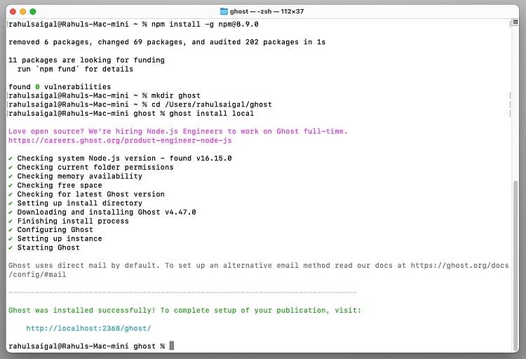 How to Install Ghost CMS on Mac and PC