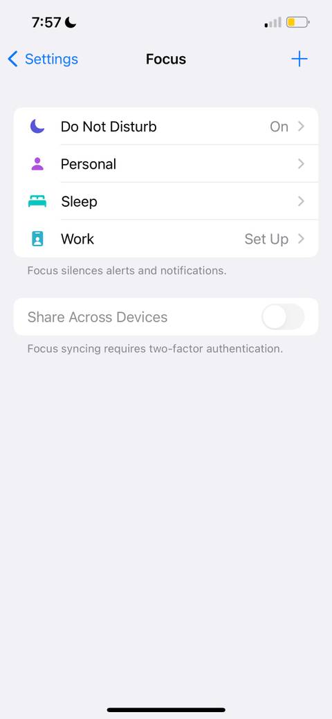 focus settings in iphone
