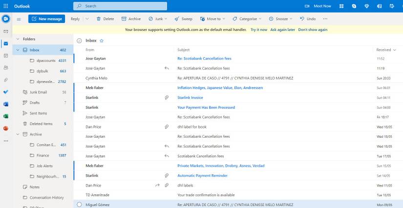 outlook inbox