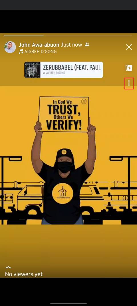 screenshot showing facebook story