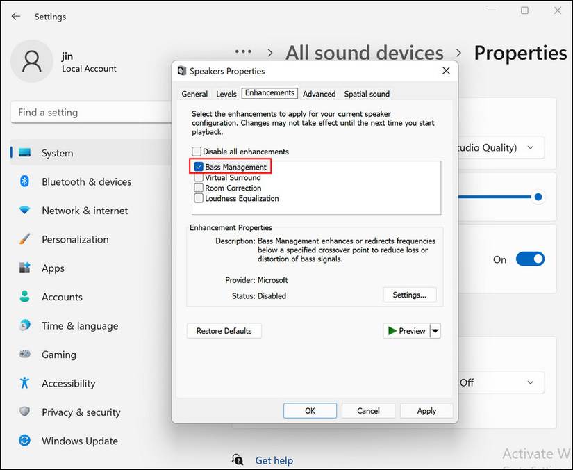 How to Adjust the Bass on Windows 10 and 11