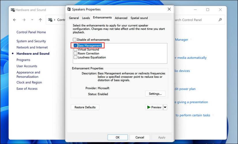 How to Adjust the Bass on Windows 10 and 11