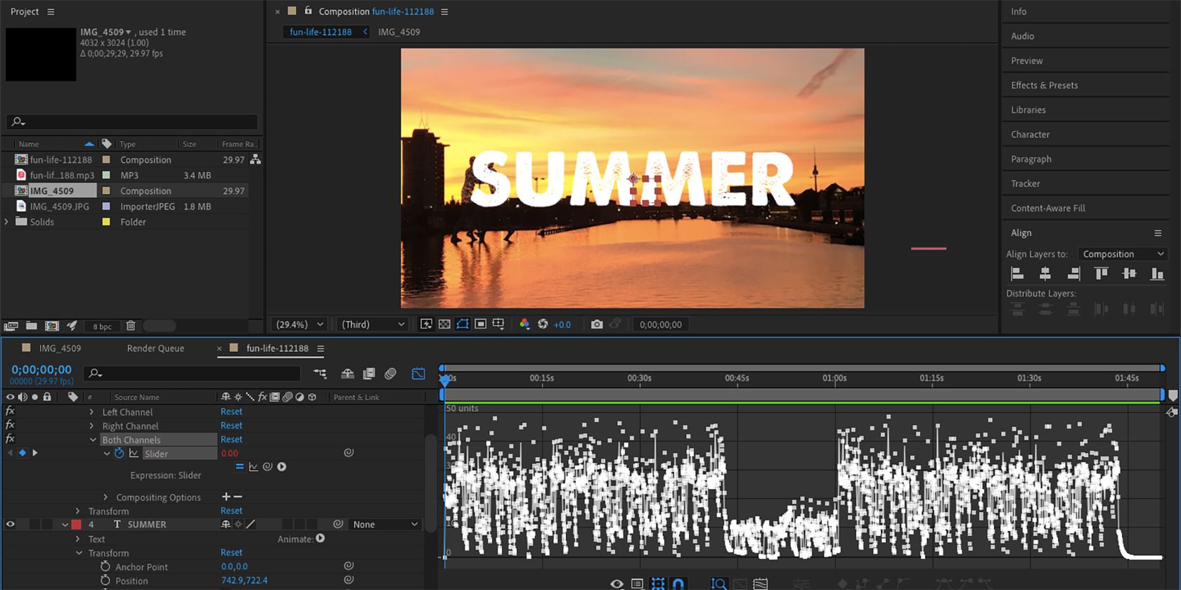 How to Make Visual Elements React to Audio In After Effects