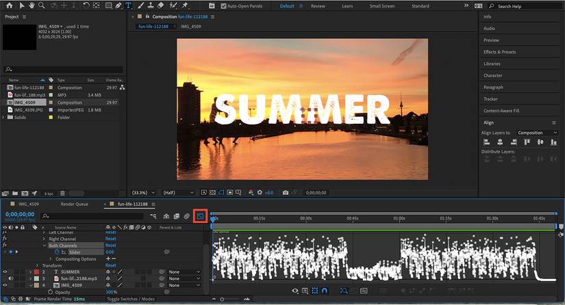 How to Make Visual Elements React to Audio In After Effects