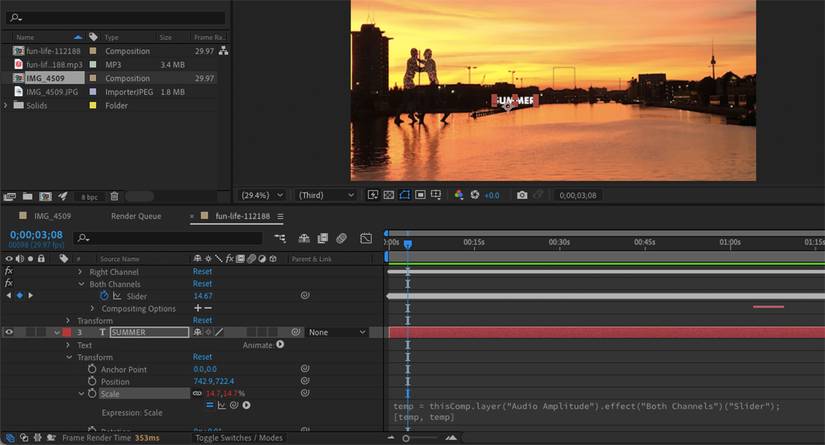 How to Make Visual Elements React to Audio In After Effects