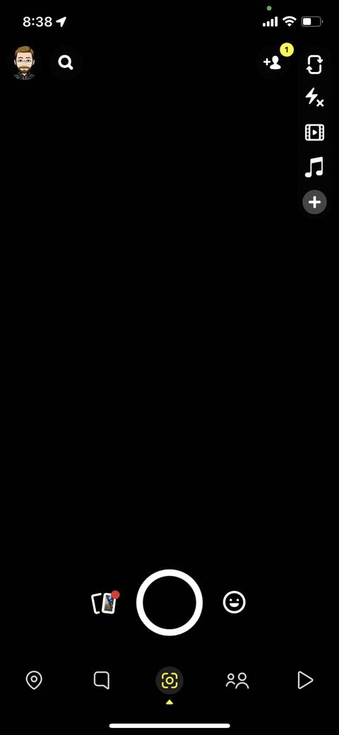 Camera opened on Snapchat