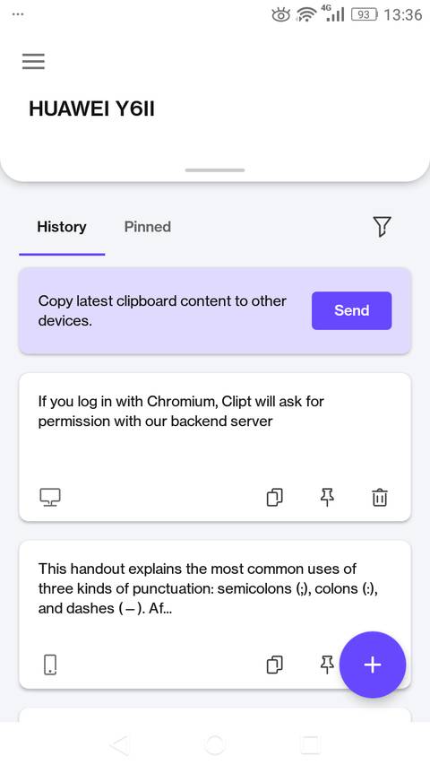 Clipt - Android Device Recieved