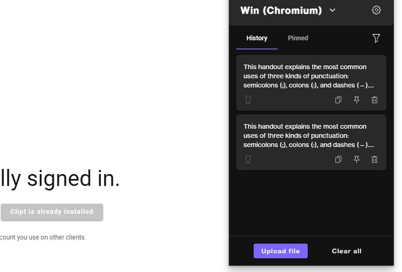 Clipt - Browser Extension Recieved