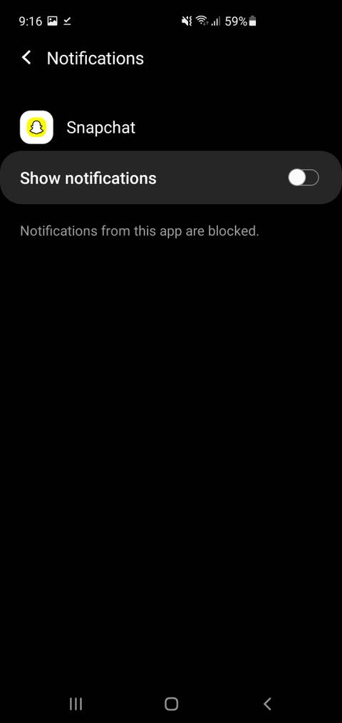 Disable all Snapchat notifications from Android device