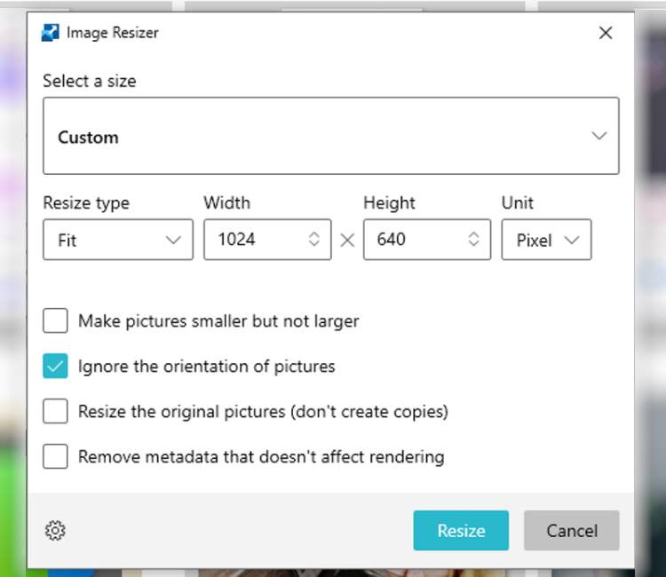 Setup Image Size How to Bulk Resize Photos in Windows 10