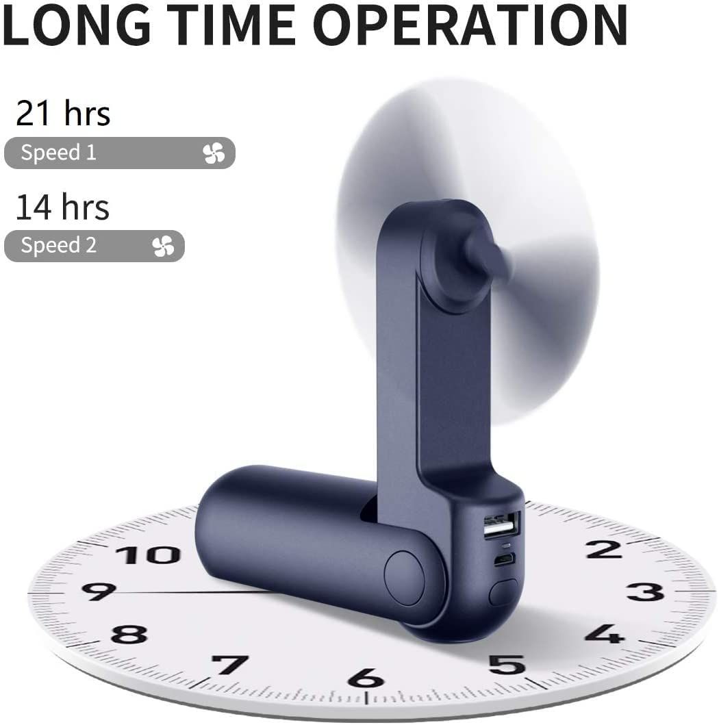 JISULIFE Portable Handheld Fan hours
