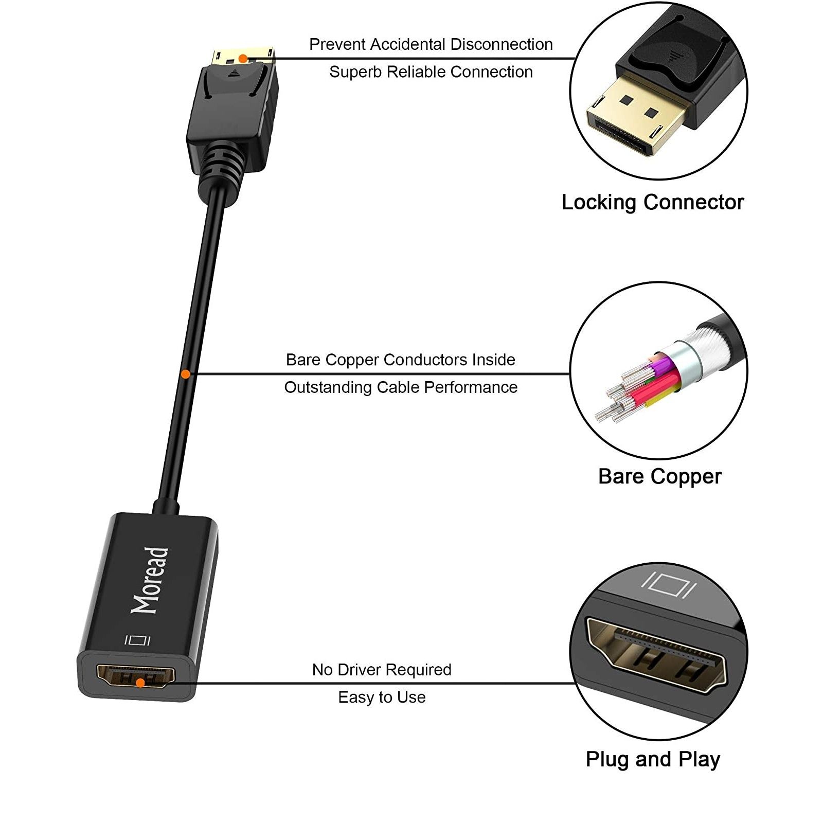 Moread DisplayPort به HDMI Adapter_1