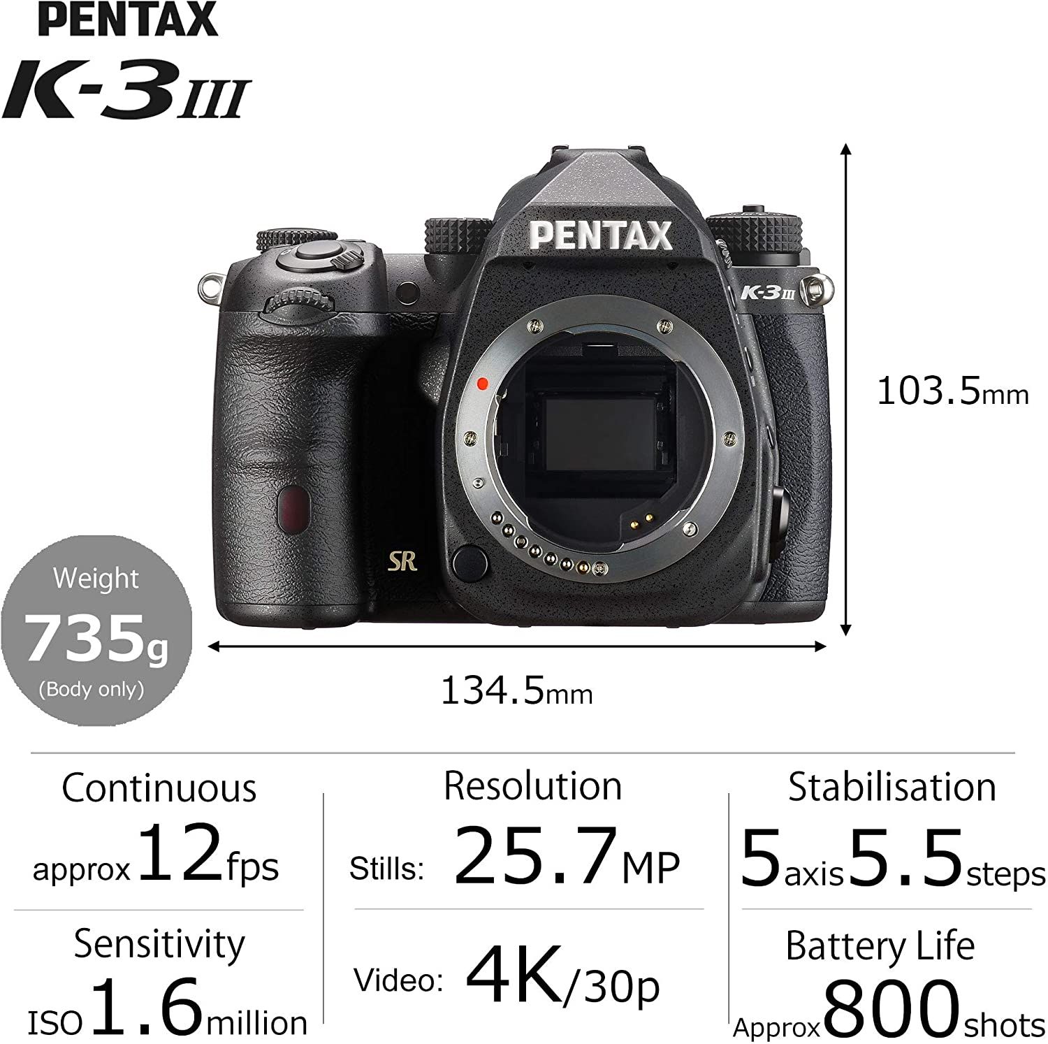 مشخصات Pentax K-3 Mark III