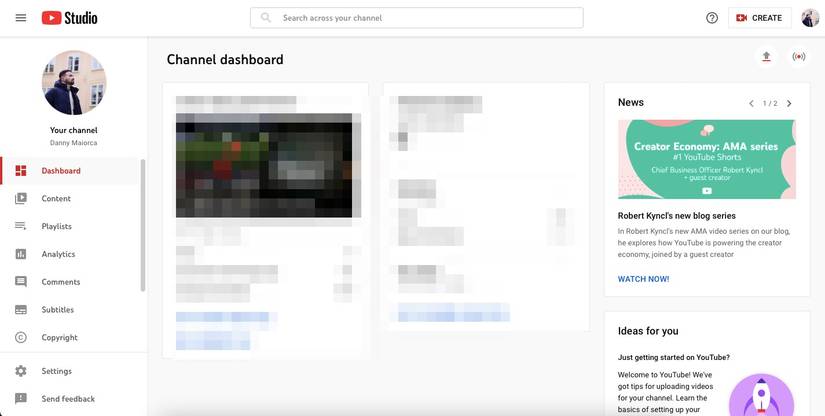 screenshot showing how to select content on youtube