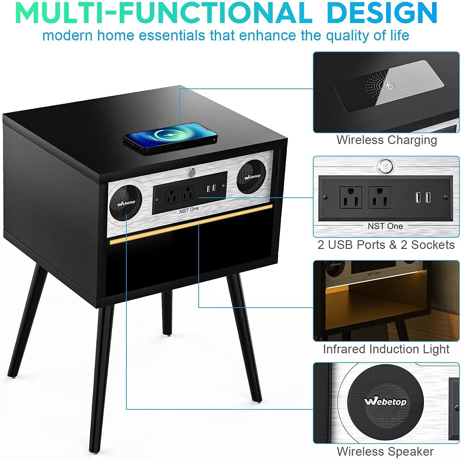 ویژگی های Smart Nightstand توسط Webetop