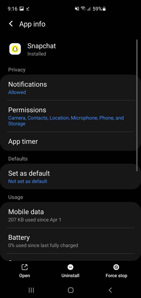 Tap on Notifications of Snapchat in Android