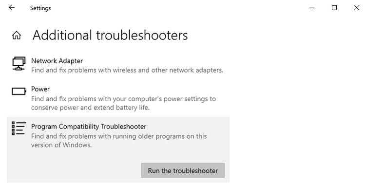 Windows Extra Troubleshooters