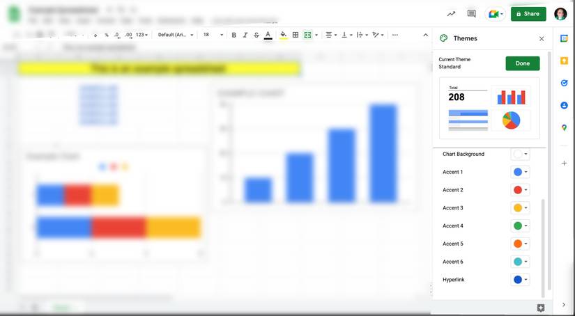 Customize Theme in Google Sheets