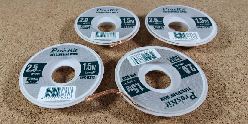 An array of desoldering wicks