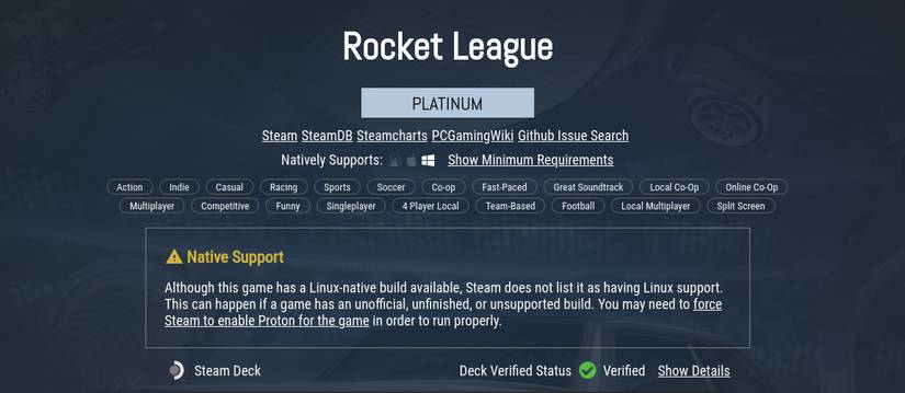 rocket league protondb rank