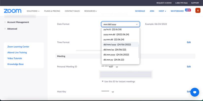 How to Change the Date and Time Formats on Your Zoom Account