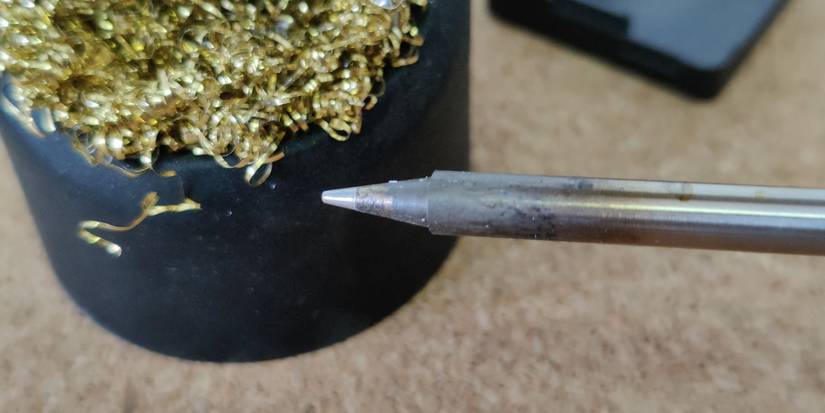 Successfully tinned soldering iron tip