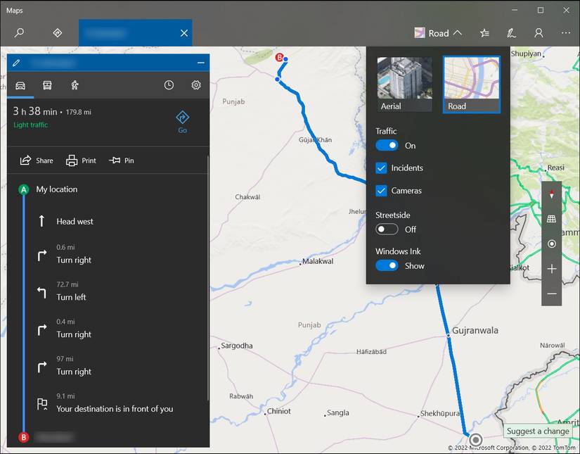 Windows Maps app