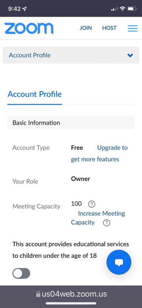 Clicking on Account Profile Menu to Expand Dropdown Menu on Zoom Website