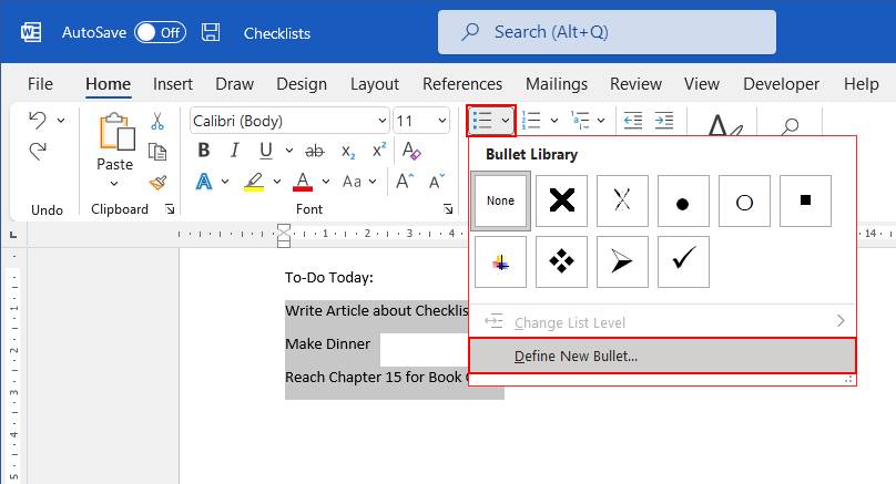 How to Make a Checklist in Microsoft Word