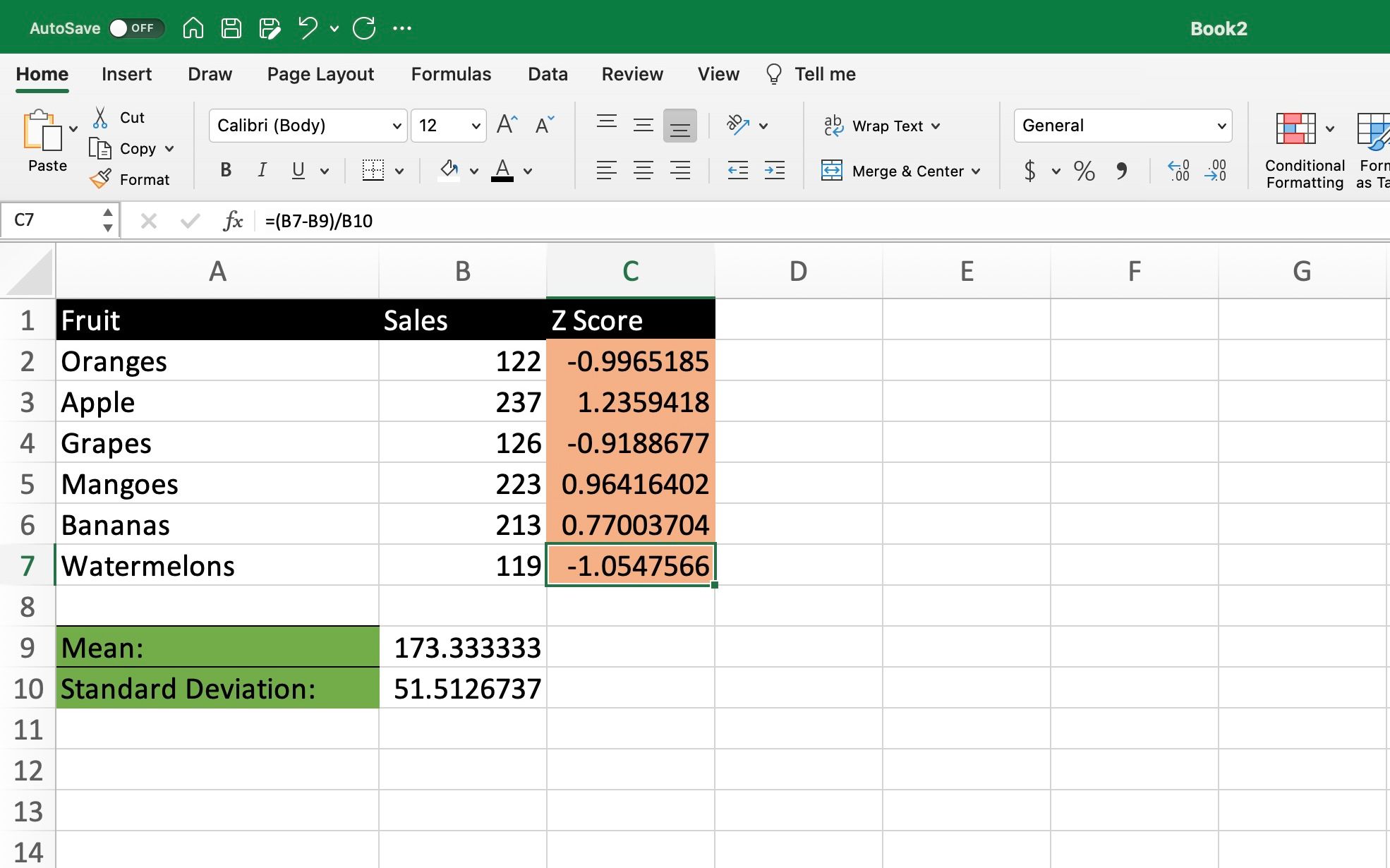 エクセル How to Calculate a Z-Score in Excel