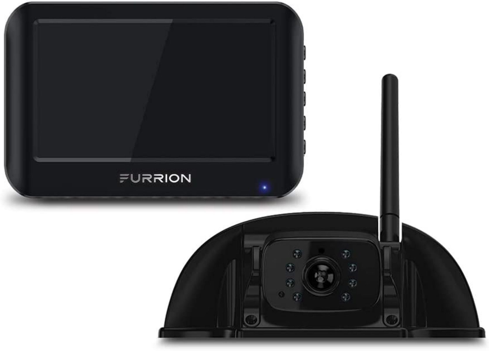 A Furrion Vision S 4.3-Inch Backup System camera and display with power off