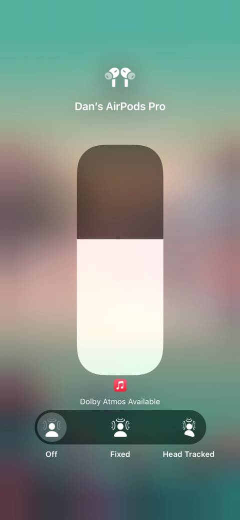 Spatial Audio Control Center options