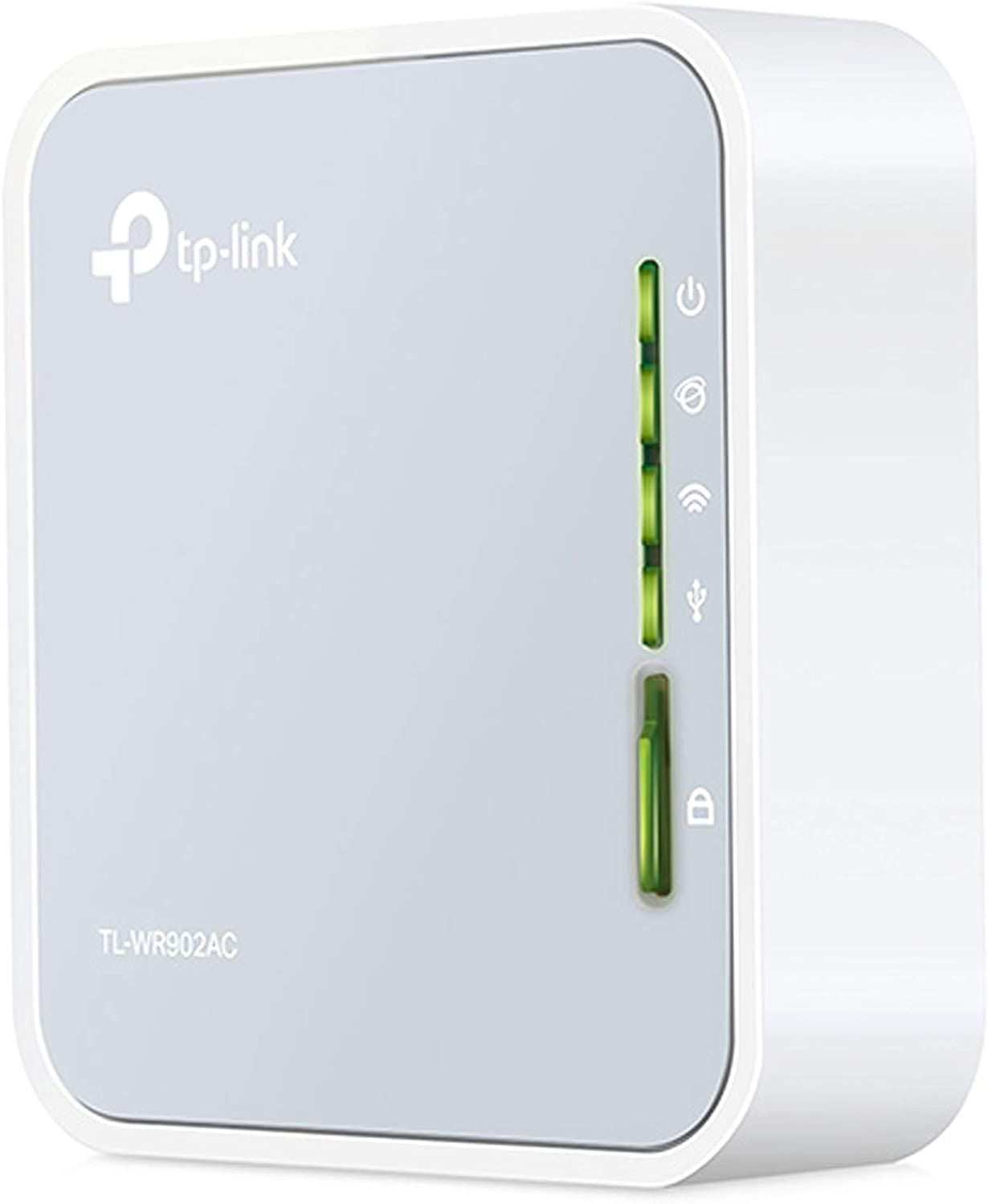 A TP-Link AC750 standing on its side