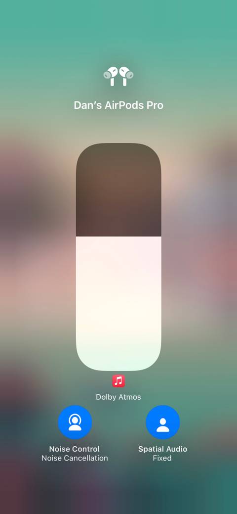 Volume Control center options