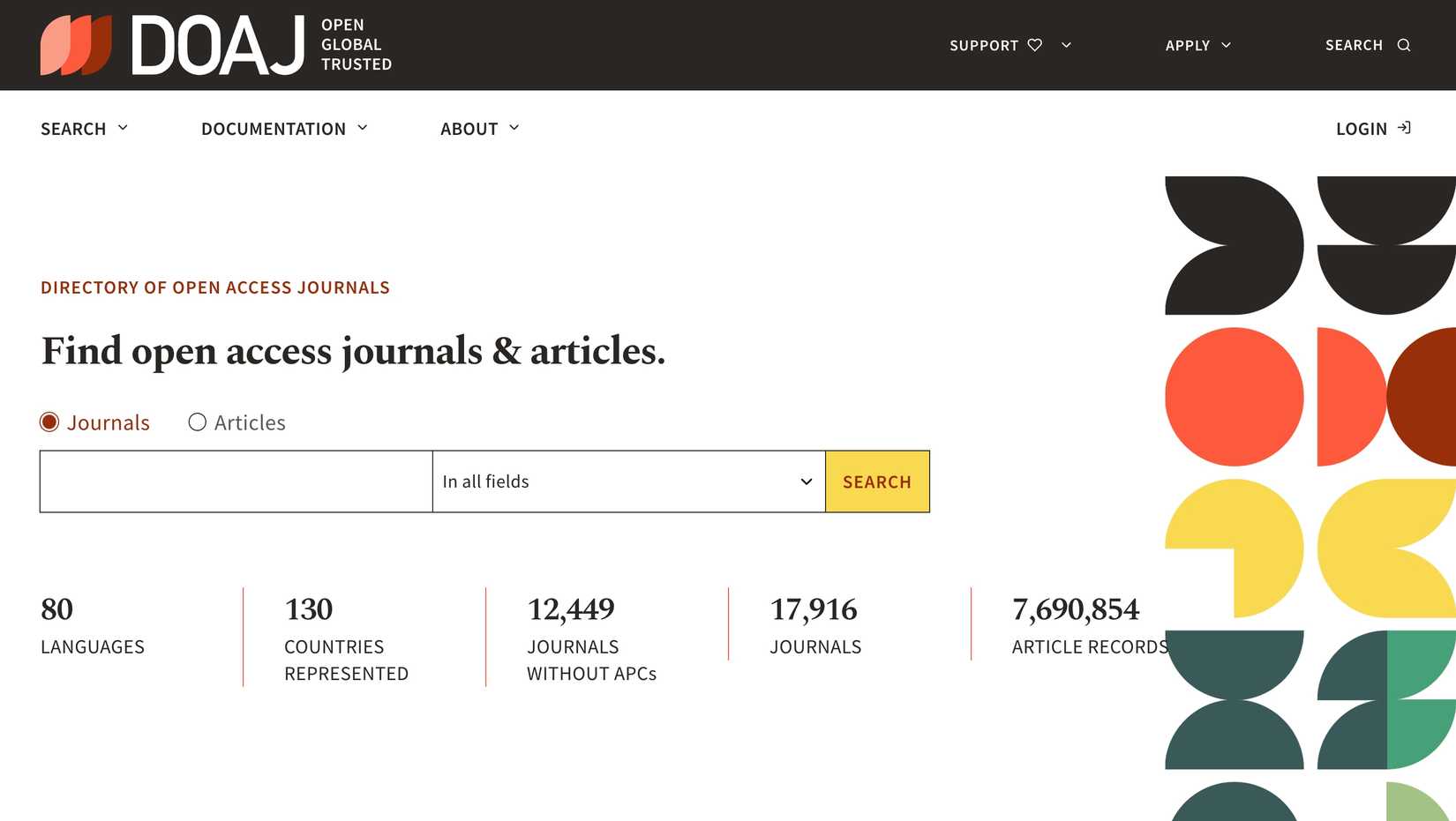 Drectory of Open Access Journals' website