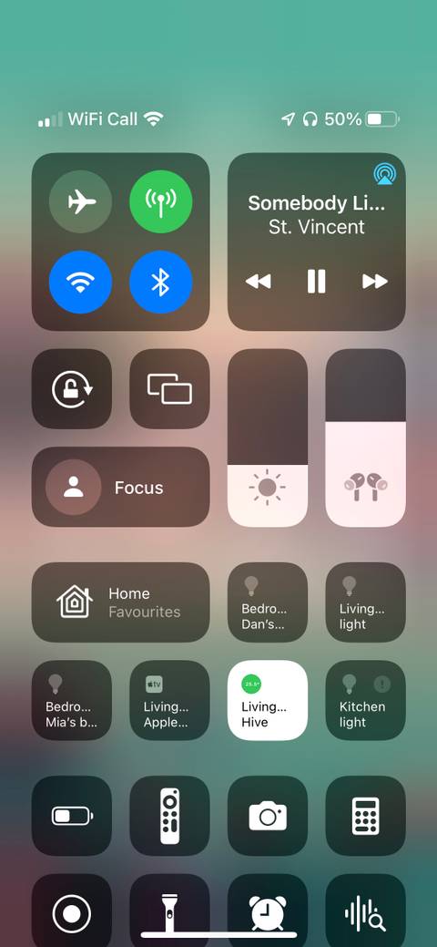 iPhone Control Center