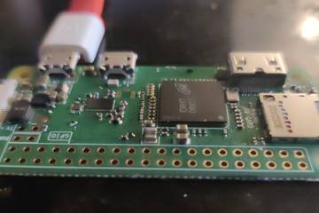 Raspberry Pi zero W on a kitchen worktop