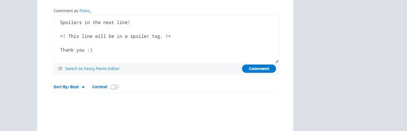 Spoiler tags in Reddit's Markdown mode