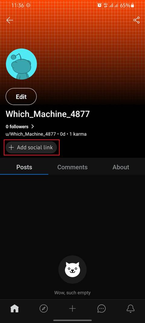screenshot of Reddits profile page with mark