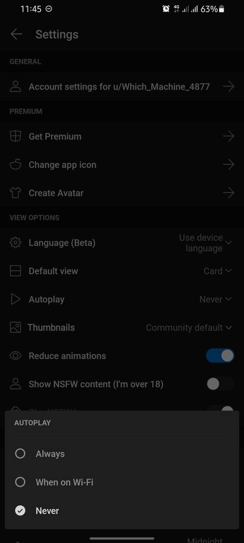 turning off autoplay on reddit