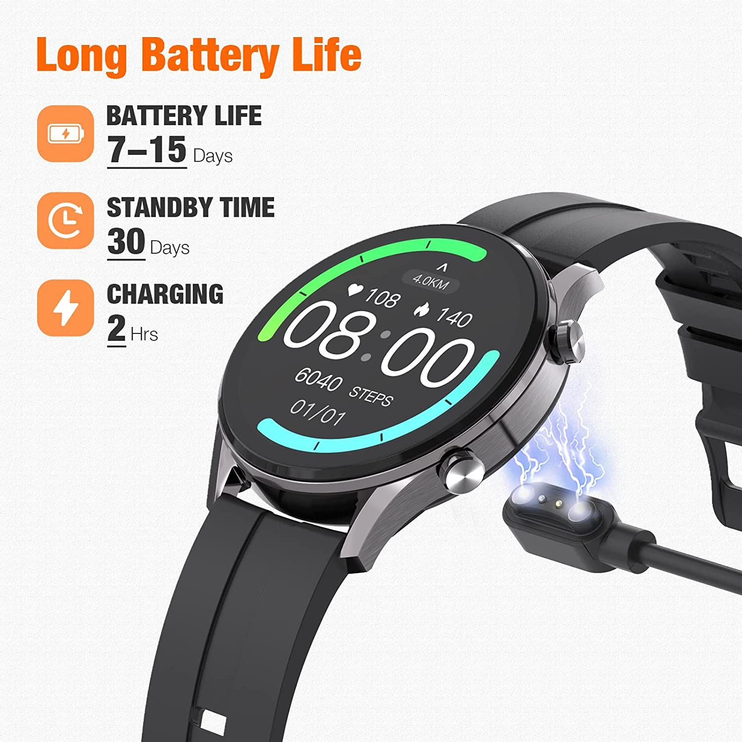 Boean SW06 Smartwatch battery life
