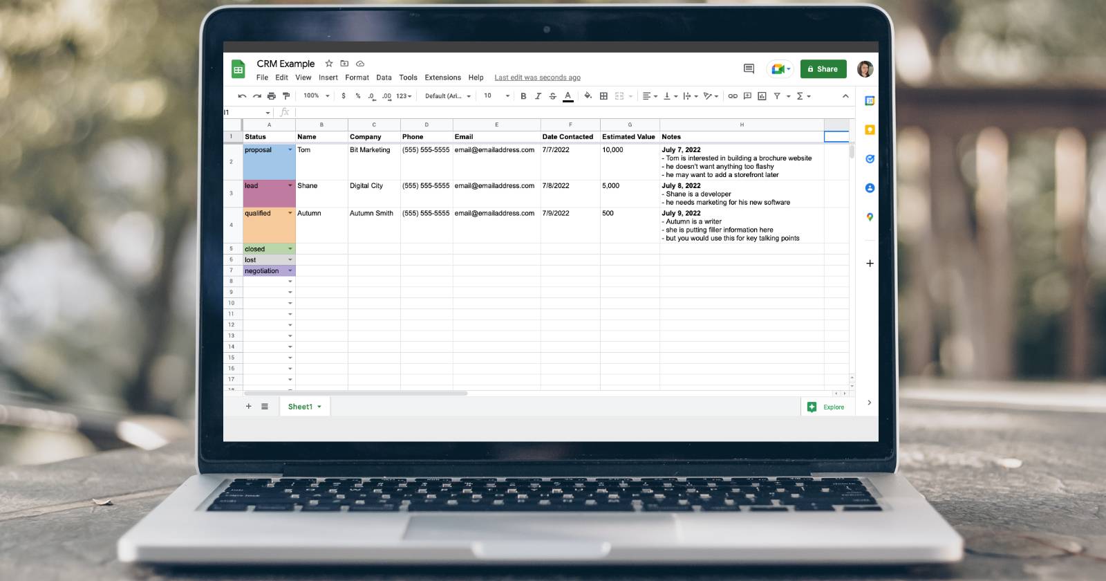 How to Create a Simple CRM in Google Sheets
