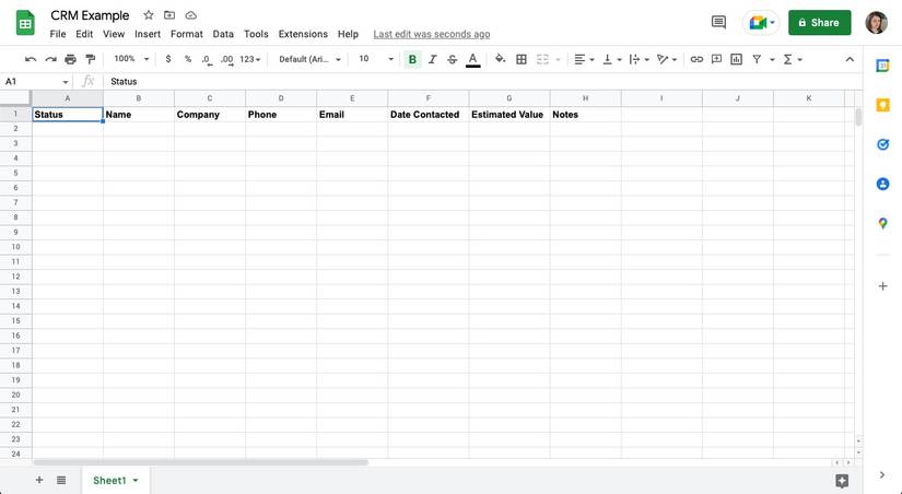 How to Create a Simple CRM in Google Sheets