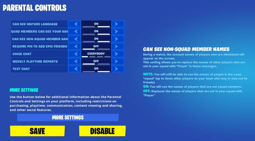 Changing Voice Chat to Everyone in Parental Settings