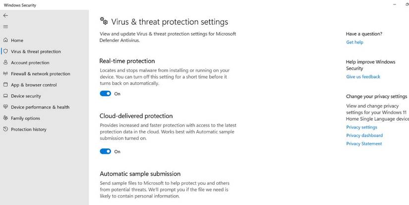 Enable Windows Defender