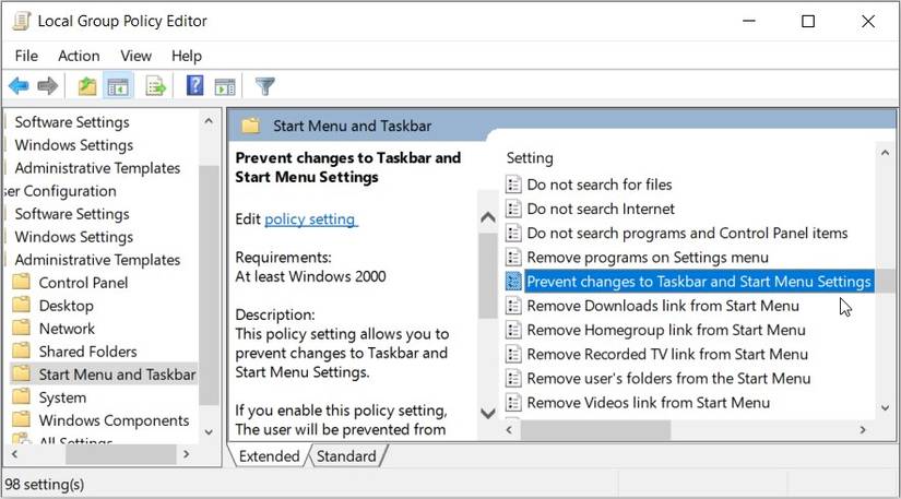 Taskbar Setting Disable How to Enable or Disable the Windows Taskbar Settings