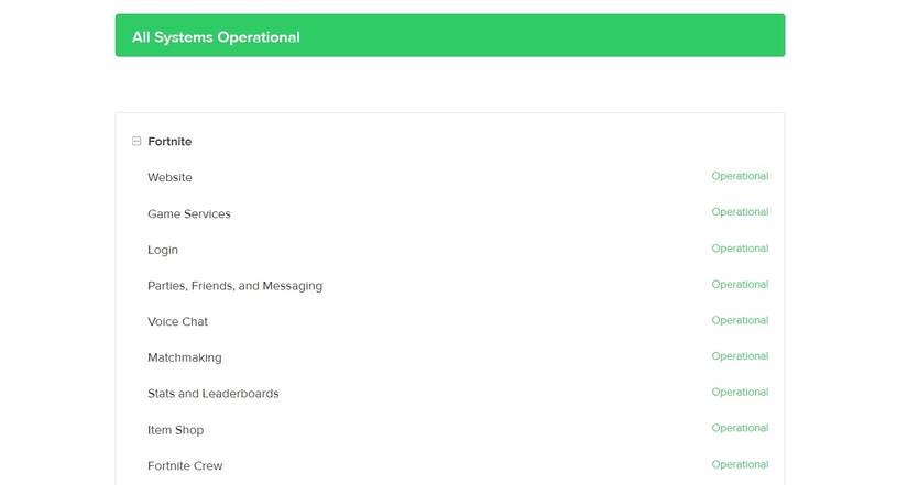 Fortnite Server Status Page