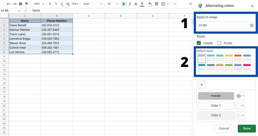 How to Use Alternate Colors in Google Sheets