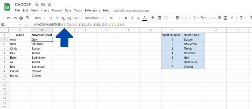 How to Use the CHOOSE Function in Google Sheets
